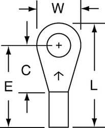 3M M18-8R/LK RING TERMINAL,BARE,22 AWG,18 AWG