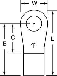 3M M638RX RING TERMINAL 3/8 6 AWG BARE PK10
