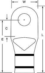 3M MC2/0-38RX ONEHOLELUGCMPRSNCONN,SHORT,BLACK,100/13