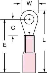 3M MH18-8R/LK RING TERM,HEAT SHRINK,#8,1.000 IN.,PK250