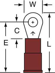 3M MNG18-4R/SK RING TERMINAL,RED,22 AWG,18 AWG