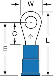 3M MV14-8R/LK RING TERM,VINYL,#8,0.930 IN.,PK1000