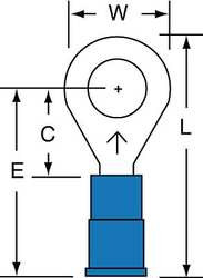 3M MVU14-14R/SK RING TERM VINYL 1/4 IN. 1.080 IN. PK1000