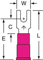 3M MVU18-4FB/SK FORK TERMINAL,BLOCK,#4 STUD,RED,PK1000