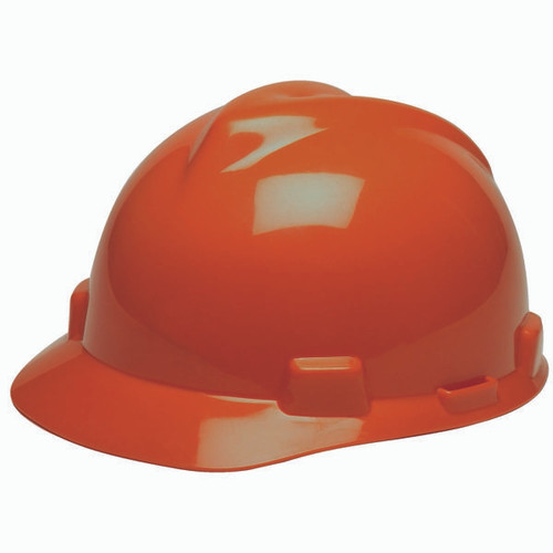 MSA SAFETY WORKS 475361 HARD HAT W/RCHT ORANGE V-GARD 