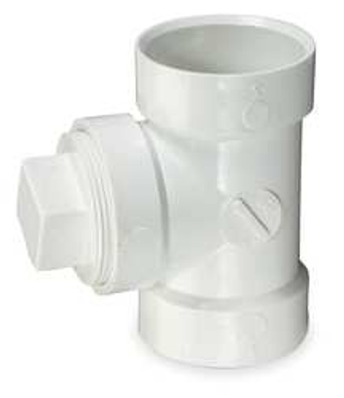 MUELLER 1CNX7 CLEAN OUT TEE W/PLUG 2 IN PVC WH