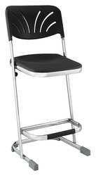 NATIONAL  PUBLIC SEATING CORP. 6624B NPS® 24" ELEPHANT Z-STOOL WITH BACKREST