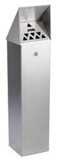 NO BUTTS BIN CO. HDD01 CIGARETTE BIN SILVER STAINLESS STEEL NO BUTTS BIN CO. HDD01 CIGARETTE BIN SILVER STAINLESS STEEL