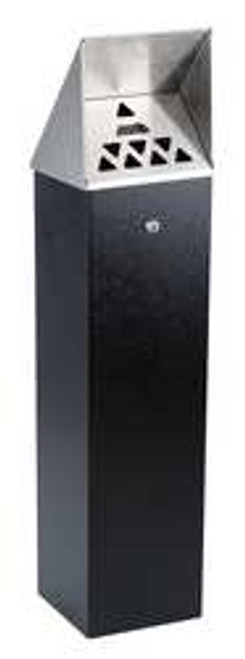 NO BUTTS BIN CO. HDD04 CIGARETTE BIN BLACK STAINLESS STEEL NO BUTTS BIN CO. HDD04 CIGARETTE BIN BLACK STAINLESS STEEL