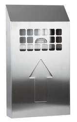 NO BUTTS BIN CO. NBB01 WALL MOUNT BIN OUTDOOR ASHTRAY STAINLESS