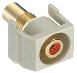 HUBBELL SFRCRREI SNAP FIT CONNECTOR RED/IVRY RCA/RCA RECD