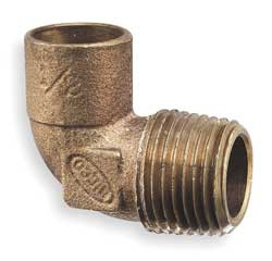 NIBCO 7074LF-1 ELBOW 90 LOW LEAD CAST BRONZE C X MNPT