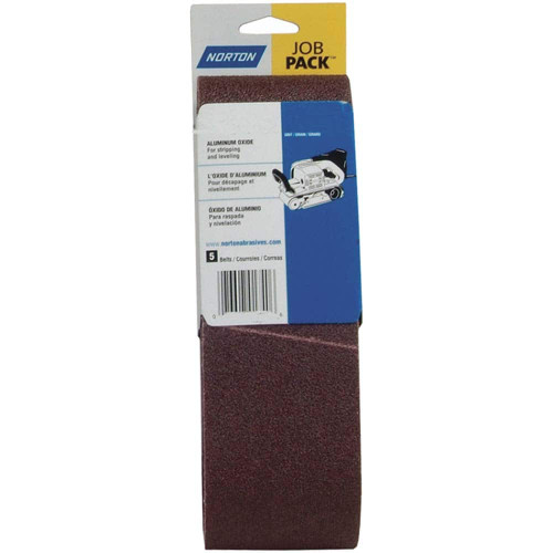 NORTON 07660701743 CLOTH SANDING BELT,3X24",AO,36 GRIT,PK5