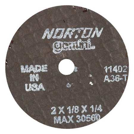 NORTON 66243411402 2 X 1/8, 1/4" HOLE 36 GRIT ALUMINUM OXID