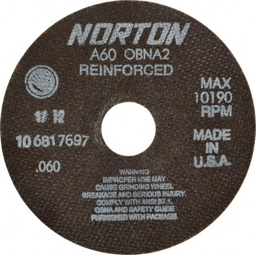 NORTON 66252835165 6 X 0.06, 1-1/4" HOLE 60 GRIT ALUMINUM O