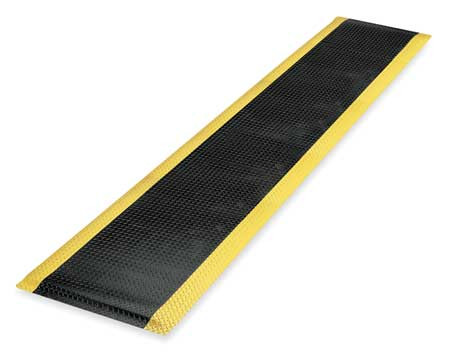 NOTRAX 479C0036YB9 ANTIFATIGUE MAT,BLACK,YLLWBRDR,3X9FT