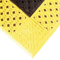 NOTRAX 520S3048BY ANTIFATIGUE DRAINAGE MAT BLK/YELLOW 4 FT