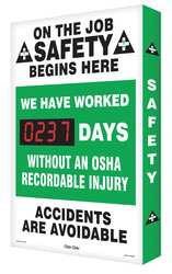 ACCUFORM SIGNS SCA237 SCOREBOARD JOB SAFETY OSHA 20 X 28 IN.