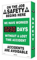 ACCUFORM SIGNS SCA230 SCOREBOARD JOB SAFETY 20 X 28 IN.