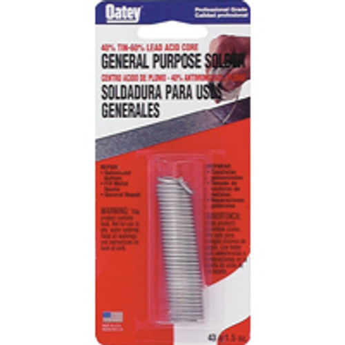 OATEY 53174 95/5 ACID CORE SOLDER 1.5OZ    OATEY 53174 95/5 ACID CORE SOLDER 1.5OZ