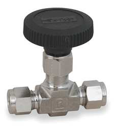 PARKER 4A-V4LR-SS NEEDLE VALVE STRAIGHT 316 SS 1/4 IN.