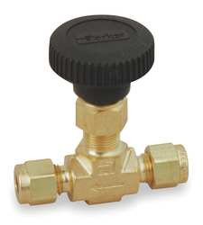 PARKER 8A-V8LR-B NEEDLE VALVE STRAIGHT BRASS 1/2 IN.