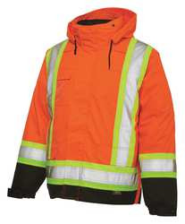 WORK KING S42611-XL-FLOR G7405 HI-VIS PARKA 5-IN-1 FLUORESCENT OR