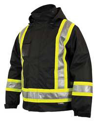 WORK KING S42611-30WT22 SAFETY INSULATED 5-IN-1 PARKA L BLACK