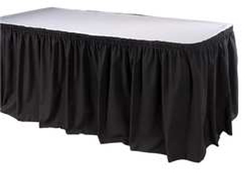 PHOENIX TSKT-13-BK TABLE SKIRTING 13 FT. SHIRRED BLACK