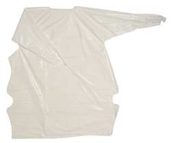 POLYCO 11502 ISOLATION GOWN,L,WHITE,POLYETHYLENE,PK15