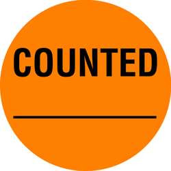 TAPECASE 16U828 D6074 INVENTORY CONTROL LABEL ORANGE PK 