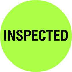 TAPECASE 16U829 D6075 INVENTORY CONTROL LABEL INSPECTED 