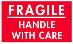 TAPECASE 16U985 SHIPPING LABELS RED/WHITE 5 IN W PK50