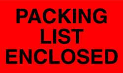 TAPECASE 16V022 SHIPPING LABELS BLACK/RED 3 IN H PK50