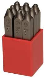 GRAINGER GLOBAL SOURCING 2CDZ9 NUMBER SET 1/4 IN H STEEL