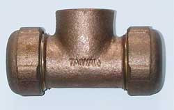GRAINGER GLOBAL SOURCING 4NDT3 COMPRESSION TEE 1/2 IN FNPT BRASS