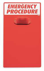 BRADY SPC ABSORBENTS CB326E EMERGENCY PROCEDURE CLIPBOARD