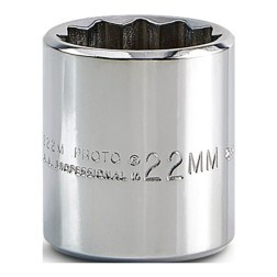 PROTO J5222M PROTO® 3/8" DRIVE SOCKET 22 MM - 12 POIN