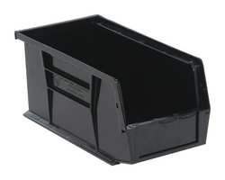 QUANTUM STORAGE SYSTEMS QUS230BR HANG AND STACK BIN,BLACK,PP,5 IN