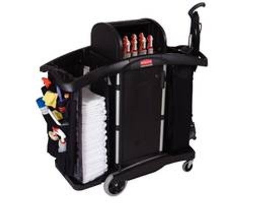 RUBBERMAID COMMERCIAL PRODUCTS FG9T7800BLA HI SECURITY HSEKPING CART