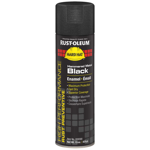 RUST-OLEUM 209590 METAL BLACK HARD HAT SPRAY PAINT 15 OZ.