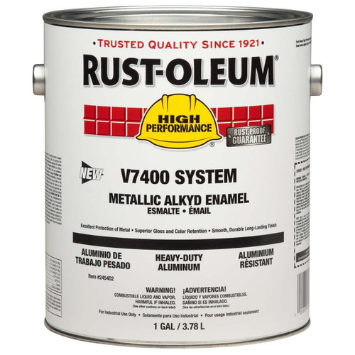 RUST-OLEUM 245484 PAINT, V7400, 1 GAL, SILVER GRAY, GLOSS,