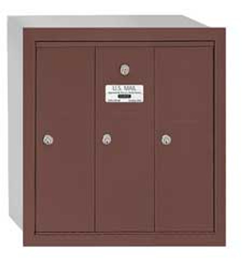 SALSBURY INDUSTRIES 3503ZRU VERTICAL MAILBOX,3 DOORS,BRONZE