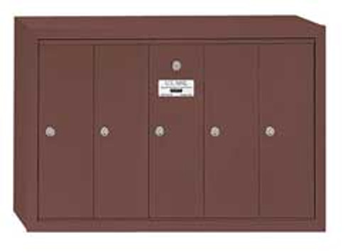 SALSBURY INDUSTRIES 3505ZSU VERTICAL MAILBOX,5 DOORS,BRONZE