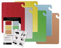 SAN JAMAR CB1218KCGR CUTTING BOARD SET INCLUDES 6 BOARDS