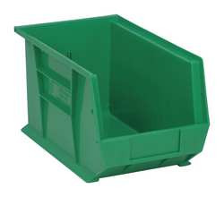 QUANTUM STORAGE SYSTEMS QUS242GN HANG AND STACK BIN,GREEN,PP,8 IN
