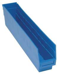QUANTUM STORAGE SYSTEMS QSB805BL PLASTIC HOPPER SHELF BIN: BLUE