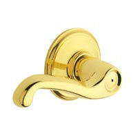 SCHLAGE F40 FLA 605 FLAIR PRIVACY LEVER BRT BRASS