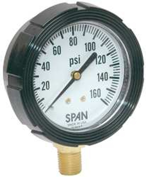 SPAN LFS-210-160-G-CERT D7962 PRESSURE GAUGE 0 TO 160 PSI 2-1/2I