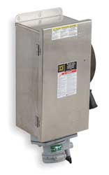 SQUARE D H362DSWA SAFETY SWITCH FUSIBLE 60A 600VAC 3PH